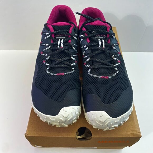 IN BOX MERRELL TRAIL GLOVE 7 PINK AND BLACK WALKING TRAIL RUNNERS WORN ONCE SZ 9 - Picture 9 of 13